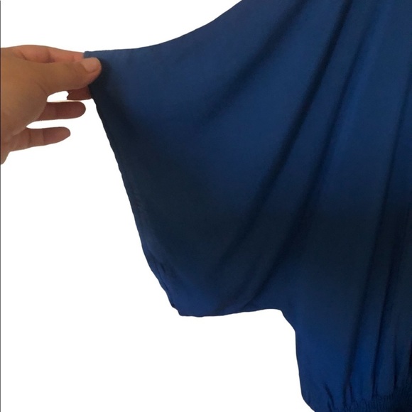 Vintage Y2K royal blue asymmetrical blouse - Picture 2 of 5